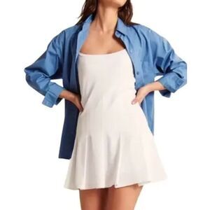 Abercrombie & Fitch Traveler Mini Dress Tennis Dress White Womens Small TALL